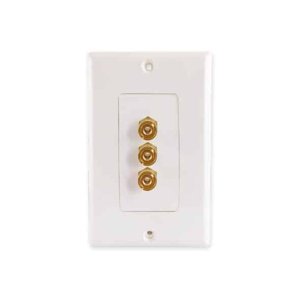 MX 3 WAY 4mm BANANA FEMALE / BANANA FEMALE FACE PLATE ( 114 X 70 mm )