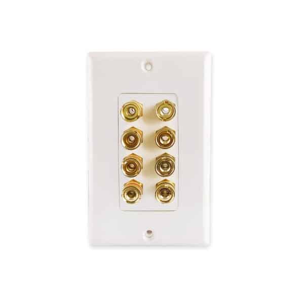 MX 8 WAY 4mm BANANA FEMALE / BANANA FEMALE FACE PLATE ( 114 X 70 mm )