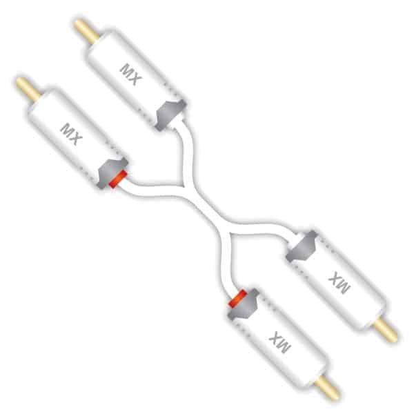 MX 2 RCA MALE TO 2 RCA MALE CORD - 2 MTR
