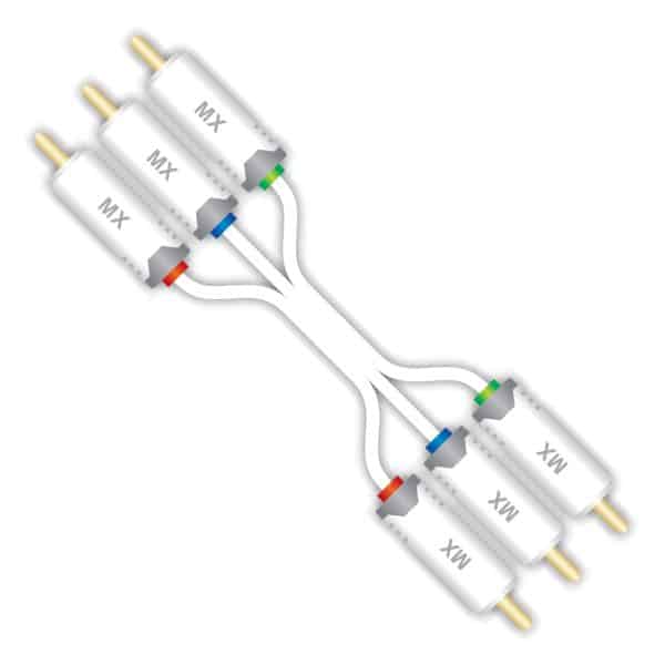 MX 3 RCA MALE TO 3 RCA MALE CORD - 2 MTR. ( RGB COMPONENT CABLE )