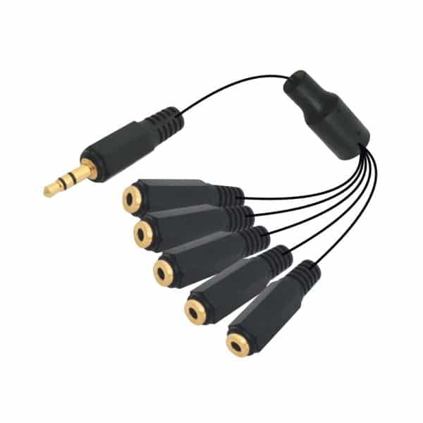 MX Headphone Splitter - EP Stereo 3.5mm To 5 EP Stereo Socket Cord - Pin Gold Plated - Length 0.2 Mtr.