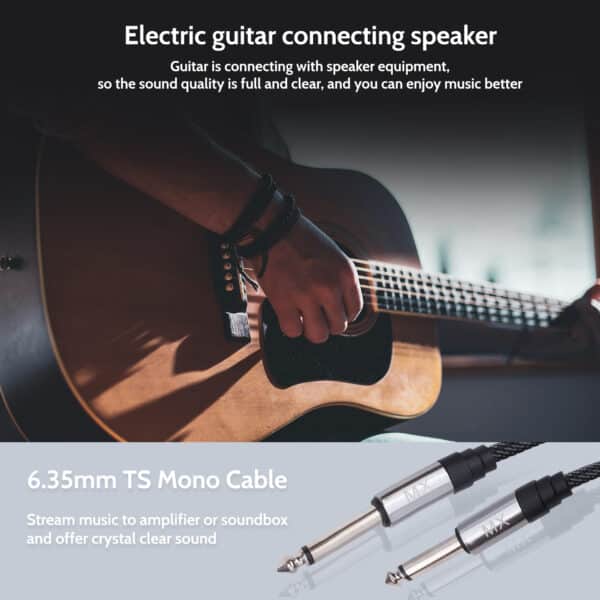 MX 6.35mm P-38 Mono Male To Male Guitar / Instrument Cable 1.5 Mtr (MX-3996)