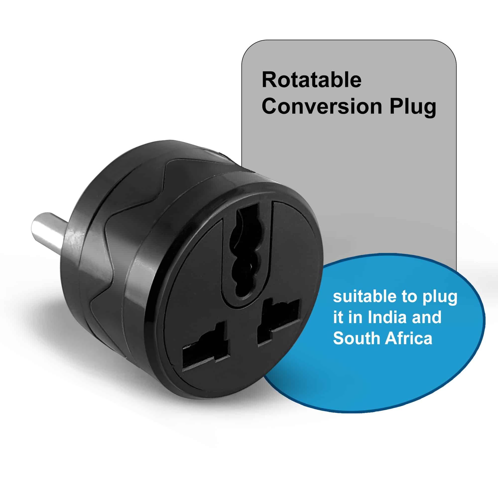 MX Rotatable Conversion Plug, Multi Plug Travel Adapter ROTATABLE Upto 180° (Pack of 2)