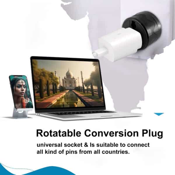 MX Rotatable Conversion Plug, Multi Plug Travel Adapter ROTATABLE Upto 180° (Pack of 2)