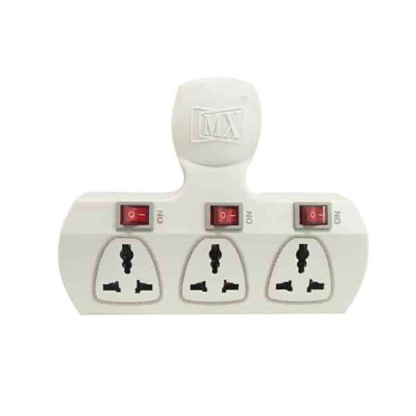 MX 3-Pin 3-Socket Universal Adaptor, 5 Amp
