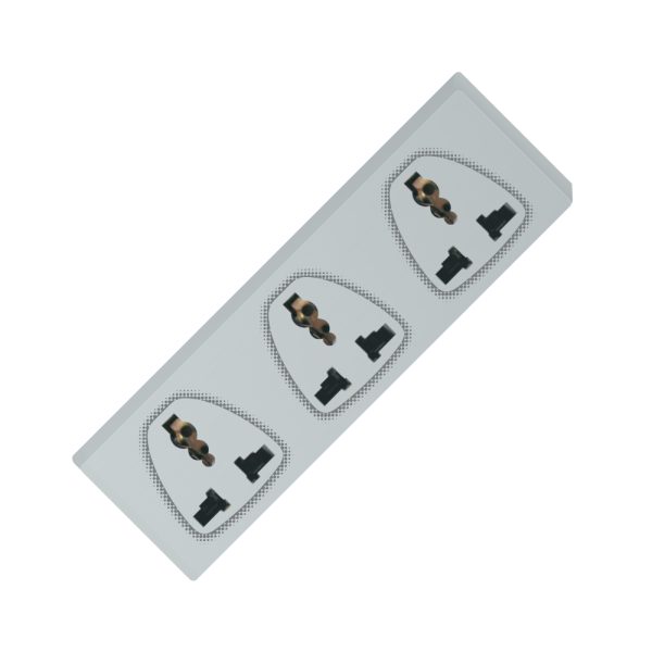 MX 3-Pin 3-Socket Conversion Plug, 5 Amp, Universal Socket