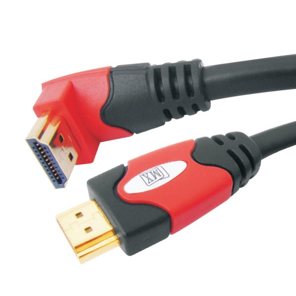 MX HDMI Male to Right Angle HDMI Male Cord - 1.4V - 10 Meters