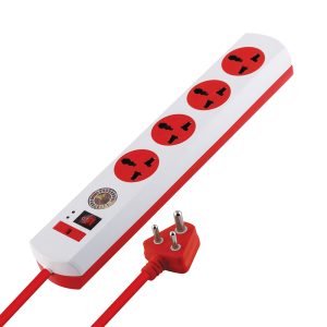 MX 4 Surge Protector & Spike Protector with 4 Universal Socket, Master Switch, Indicator, 5 mtr Cord Length