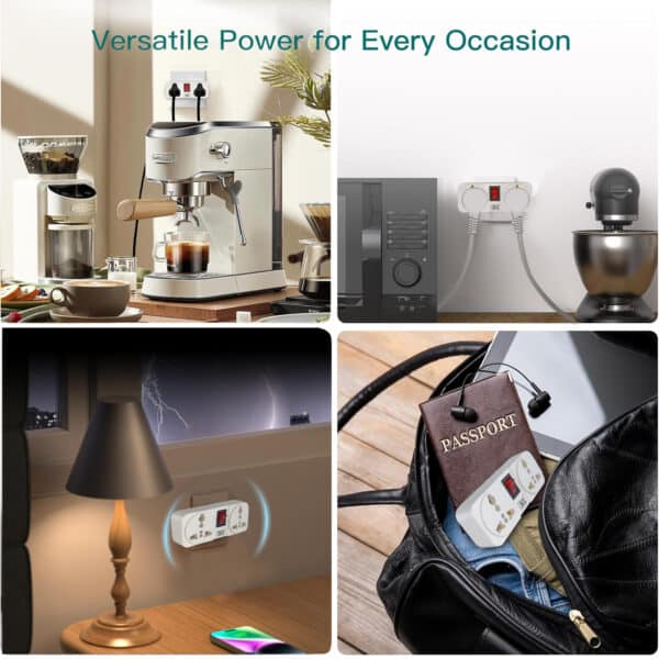 MX (3 Pin-2 Socket) Universal Socket Cordless Wall Extension Board, On/Off Switch with Child Safety Shutter