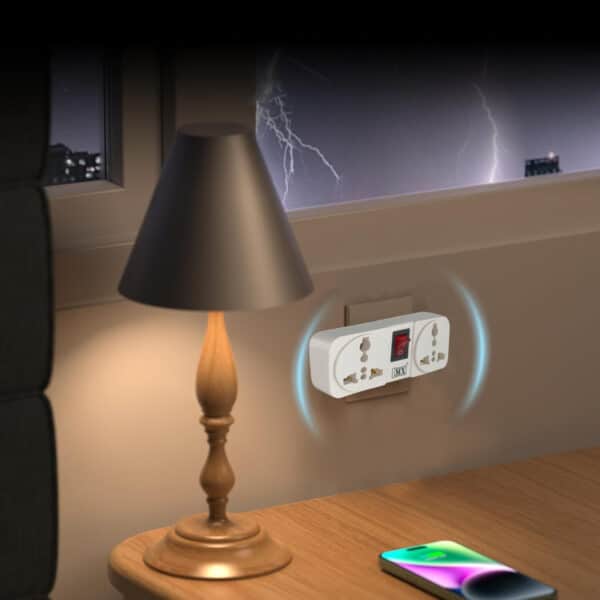 MX (3 Pin-2 Socket) Universal Socket Cordless Wall Extension Board, On/Off Switch with Child Safety Shutter