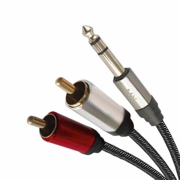 MX 6.35mm P-38 Stereo Male to 2 RCA Male Cable 1.5M MX 3896A