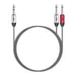 MX 6.35mm 1/4 inches P-38 TRS Stereo Male to 2 TS P-38 Mono Male Cable 0.5M MX 3897