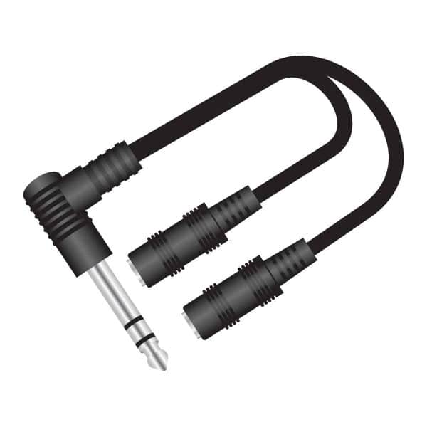 MX P-38 Stereo Male Right Angle To 2 X Ep Stereo 3.5 mm Female Cord 0.2 Mtr MX 3901