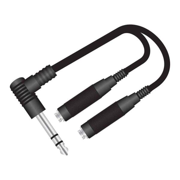 MX P-38 Stereo Male Right Angle To 2 X P-38 Stereo Female Cord 0.2 Mtr MX 3902