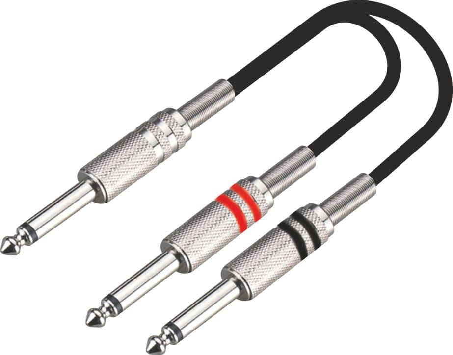 MX 6.35mm 1/4 inch TS Premium P-38 Mono Male To 2 P-38 Mono Male Cord 1.5M MX 3915