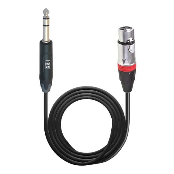 MX P-38 6.35mm 1/4 Inch Stereo Male To 3 Pin XLR Female Cord - 5 MTR MX 3928B