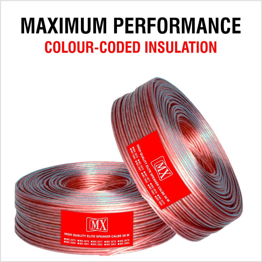 MX High Performance Speaker Cable: 14 Wire: Od - 2.2Mm X 4.4Mm : 50 Mtr Coil, Transparent - Image 3