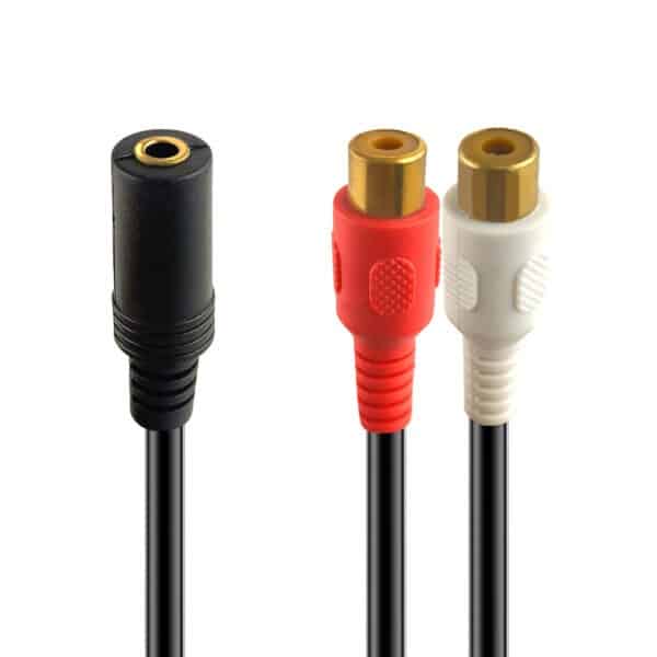 MX EP 3.5mm Stereo Female To 2 RCA Female Cord : Pin Gold Plated : 1.5 Mtr