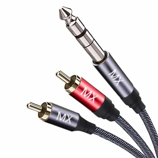 MX 6.35 mm P-38 MONO MALE TO 2 RCA MALE CABLE 3M, Black MX 3997A