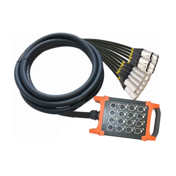 MX 16 Pair Junction Box with 10 Meter Cable & Connectors - Professional Audio Stage Box for Efficient Signal Distribution