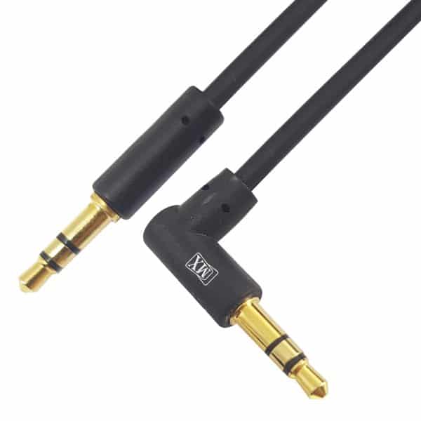 MX EP 3.5 mm Stereo Male to EP 3.5 mm Stereo Right Angle Male Cord : 1.5 mtr : (Slim Type) Gold Plated