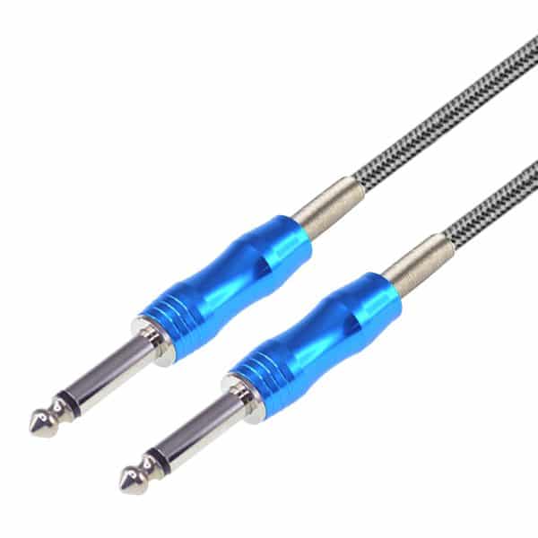 MX P-38 Mono Male To P-38 Mono Male Cord Metal Connector With Spring, Nylon Mesh 5M MX 4097B