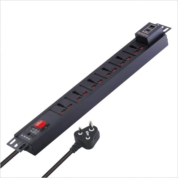 MX 6-Outlet Power Unit: 15A Universal Socket, USB-C PD 95W + USB-A Port, Fuse, Master Switch, Wall Mount, 1.5m Cord.