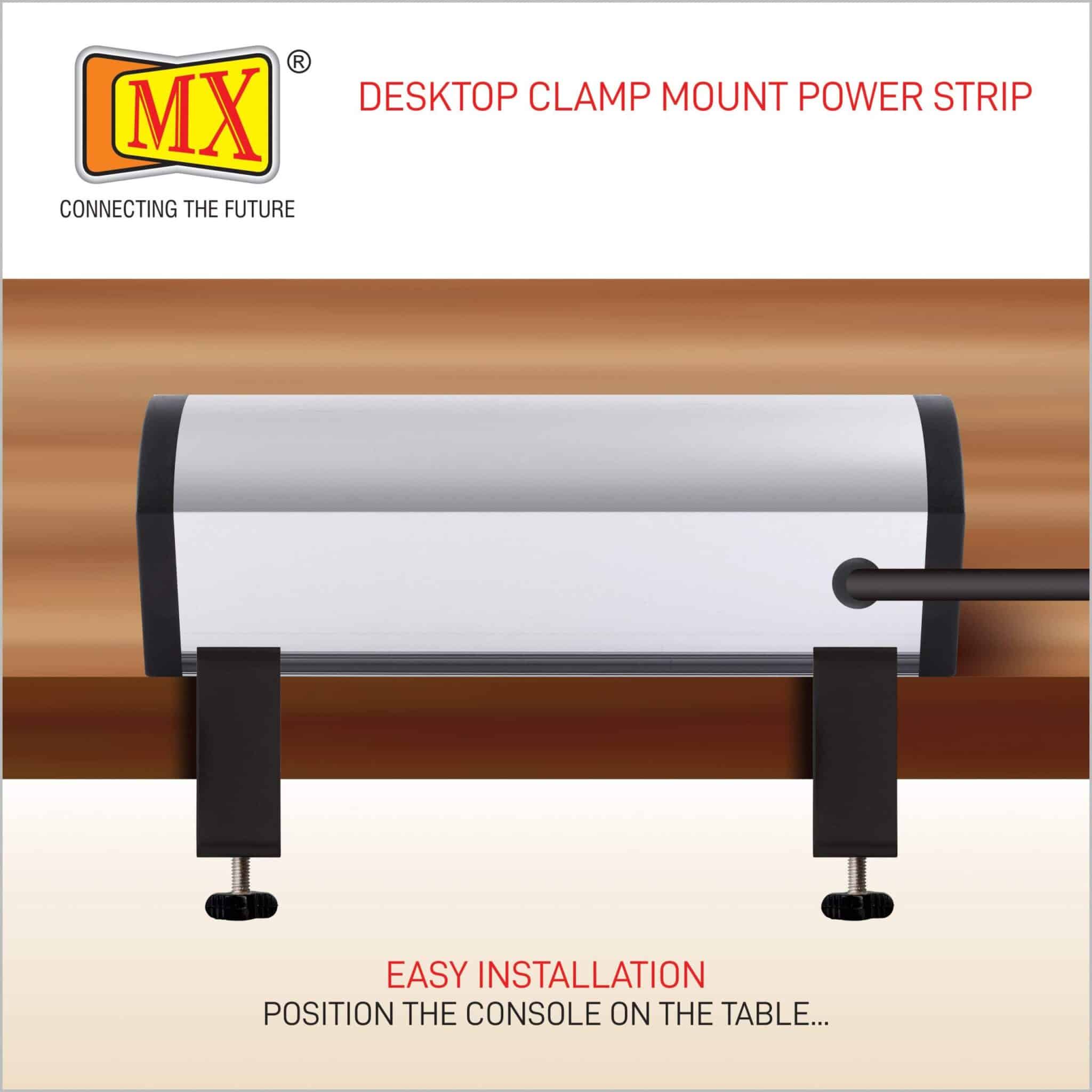 MX Premium Power Console 16 Amp 3 Universal Sockets with 65W PD Charging Port Extension Board - with removable Desk Clamp – Power Strip – Master Switch - 1.5m 3 Pin Plug extension Cord (MX-4190_1.5mtr) - Image 7