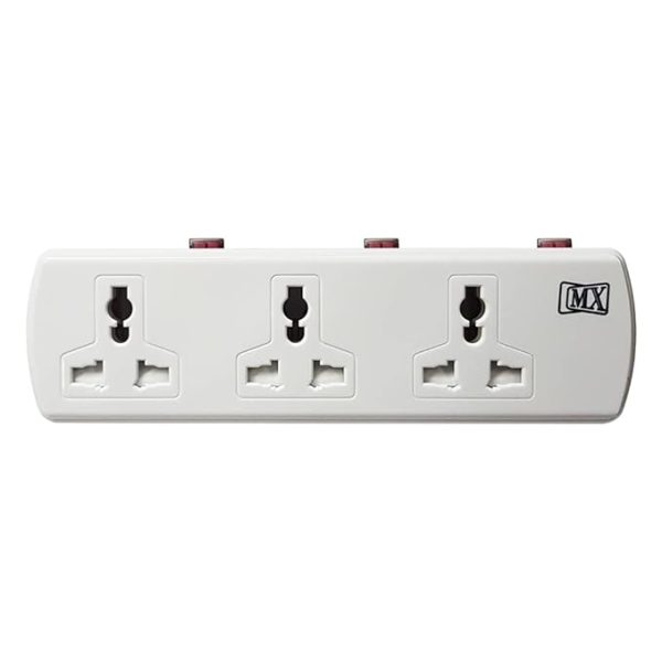 MX (3 Pin-3 Socket + 2 Pin-3 Socket) Universal Socket Cordless Wall Extension Board, On/Off Switch with Child Safety Shutter