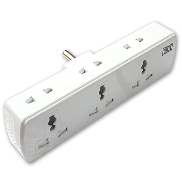 MX 6-Outlet Universal Spike Protector with Switch (3-Pin) - Features 3 Universal 3-Pin Sockets and 3 Universal 2-Pin Sockets, plus Child Safety Shutter (6 Amp)