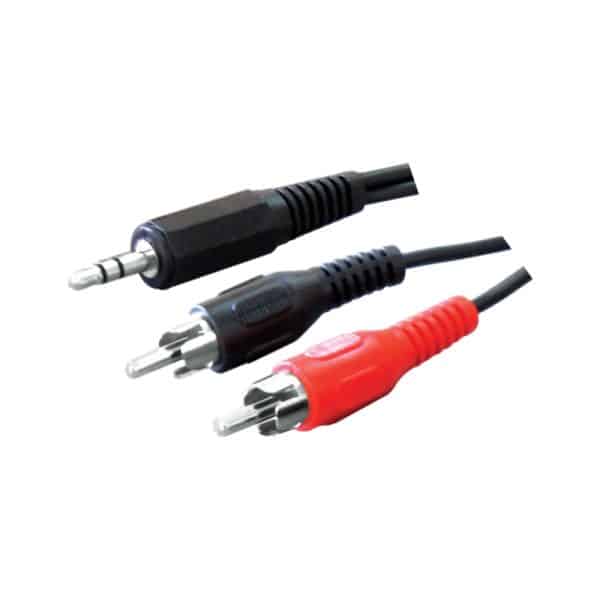 MX EP stereo plug 3.5 MM to MX 2 RCA plug cord