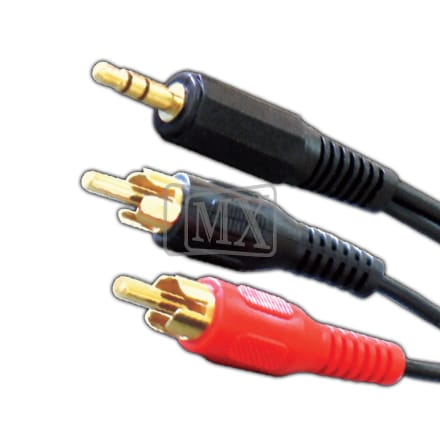 MX EP stereo Plug 3.5 mm TO MX 2 RCA Plug Cord (GOLD PLATED)