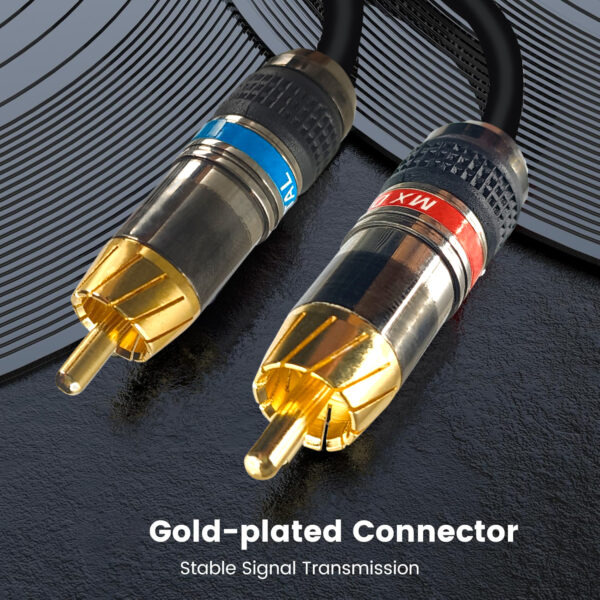 MX 2 RCA Plug to MX 2 RCA Plug Cord (Gold Plated Tips) - 1.5 Meters