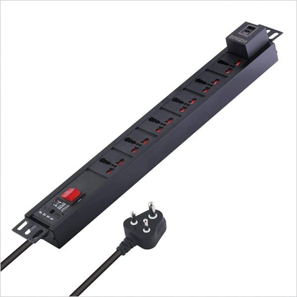 MX 6-Outlet Power Distribution Unit with 15A Universal Socket, USB-C PD 30W + USB-A Charging Ports, Fuse, Master Switch, Wall Mount, 1.5m Cord.