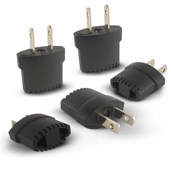 MX Conversion Plug (2 Pin Flat & 2 Pin Round) USA, Japan, China, Taiwan and Thailand to USA, Canada, Japan (Type -B) Pack of 5
