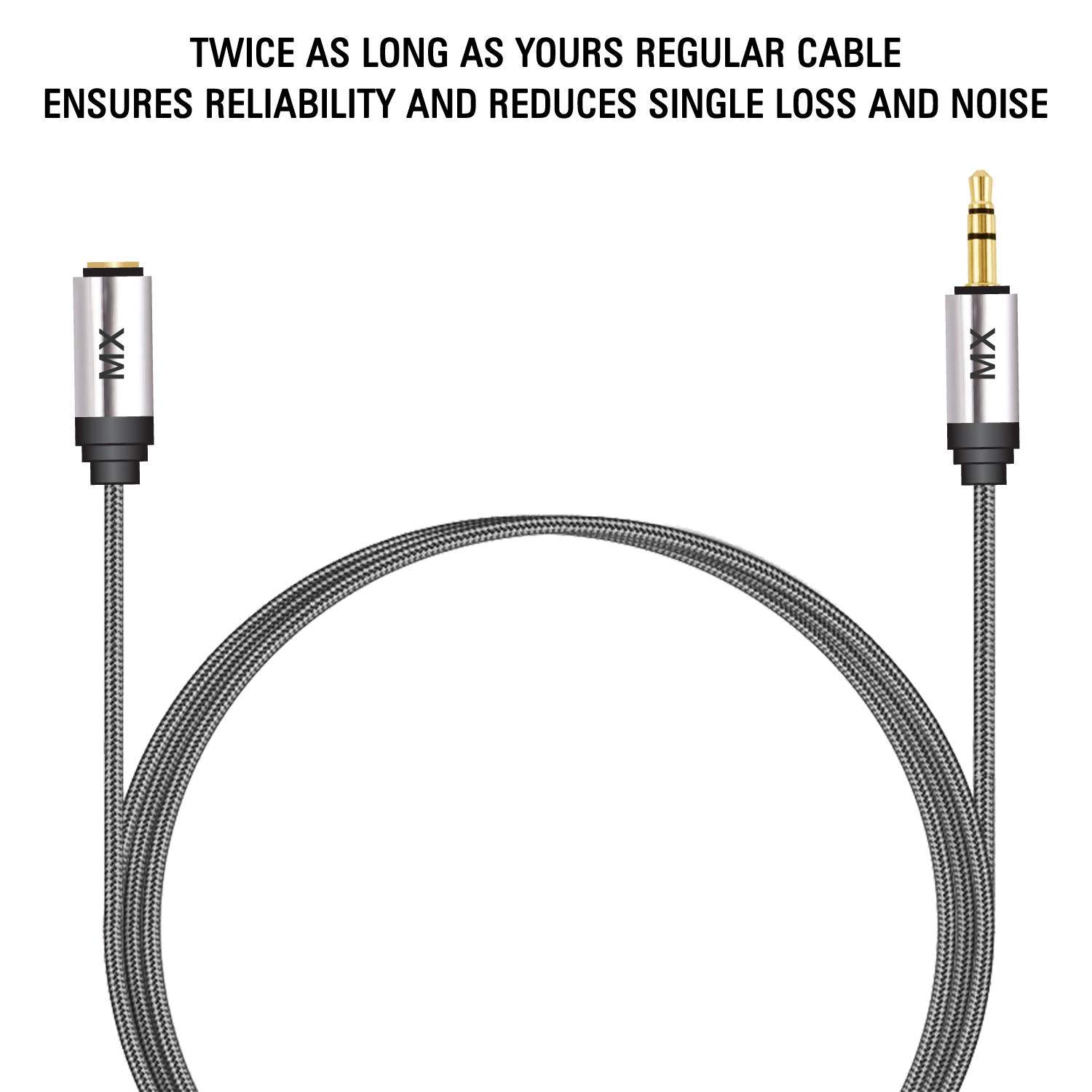 MX 3.5mm EP Stereo Male to Female Cable (5m)(Black) - Image 6