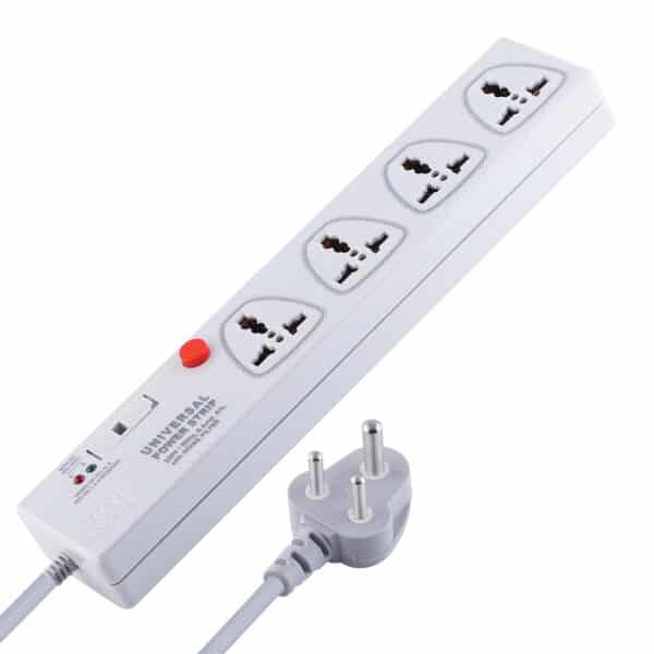 MX 4 Outlet Power Strip With Universal Socket - Master Switch With Built-in Fuse Power Cable - 5 amp (10MTR)