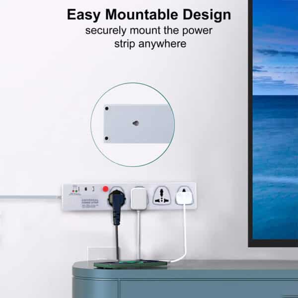 MX 4 Outlet Power Strip With Universal Socket - Master Switch With Built-in Fuse Power Cable - 5 amp (10MTR)