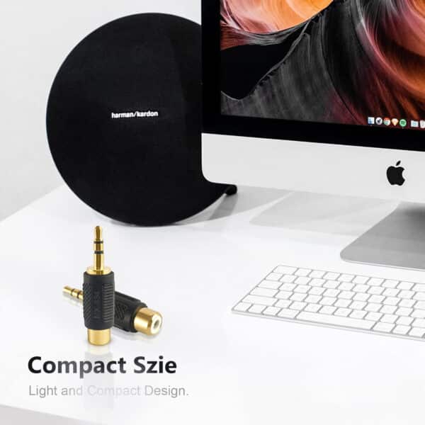 MX EP Stereo Male Plug 3.5 mm TO RCA Female Socket Connector (GOLD PLATED)