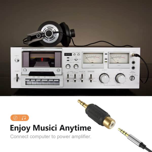 MX EP Stereo Male Plug 3.5 mm TO RCA Female Socket Connector (GOLD PLATED)