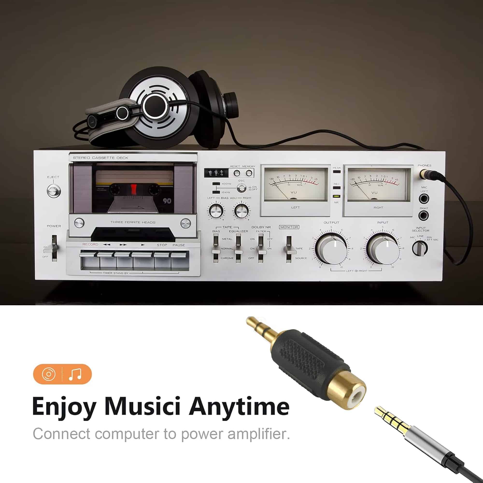 MX EP Stereo Male Plug 3.5 mm TO RCA Female Socket Connector (GOLD PLATED)