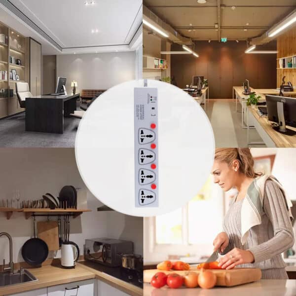 MX 4 Outlet Power Strip With Universal Socket - Individual Switch For Each Socket, With Built-in Fuse Power Cable - 5 amp - 5 MTR
