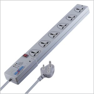 MX Surge Protector & Spike Protector with 6 Universal Socket, Master Switch, Power Indicator and Built-in fuse 10mtr Cord Length