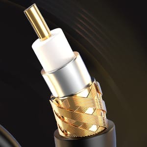 MX Single RCA Male to Single RCA Male Cord : 1.5 mtr : Slim Type : Gold Plated (Pack of 2)