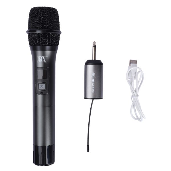 MX UHF Wireless Microphone System with one handheld mic, featuring variable frequency for parties, wedding hosts, business meetings, and multi-purpose use