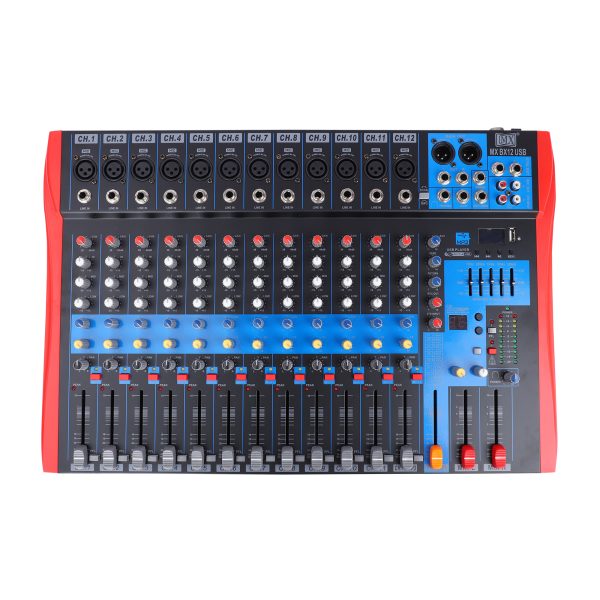 MX BX Series Live Audio Mixer 12 Channel Premium Analog Mixer with USB & Bluetooth