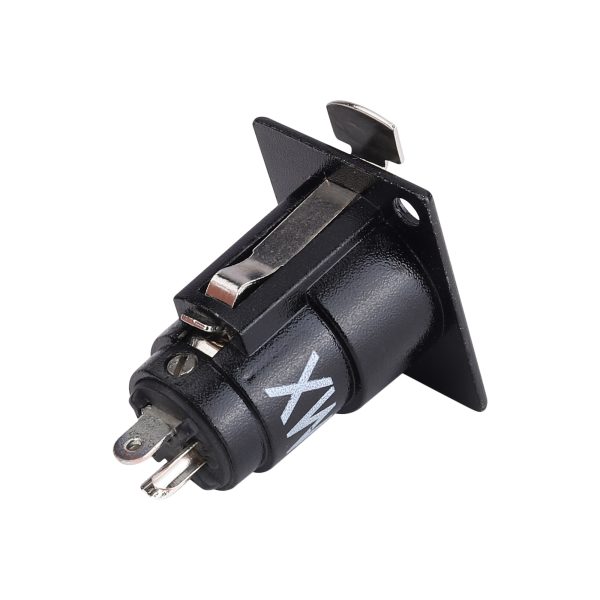 MX XLR 3 PIN FEMALE CONNECTOR PANEL MOUNTING BLACK COATED - Image 2