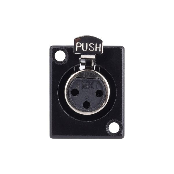 MX XLR 3 PIN FEMALE CONNECTOR PANEL MOUNTING BLACK COATED - Image 3