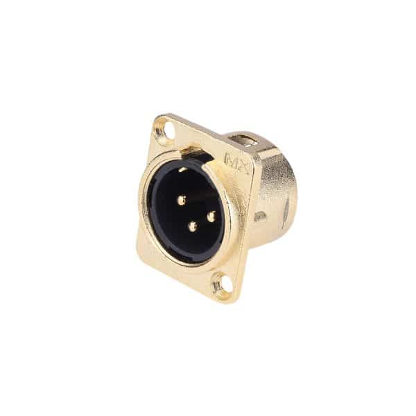 MX XLR 3 PIN MIC MALE CONNECTOR FULLY GOLD PLATED PANEL MOUNTING