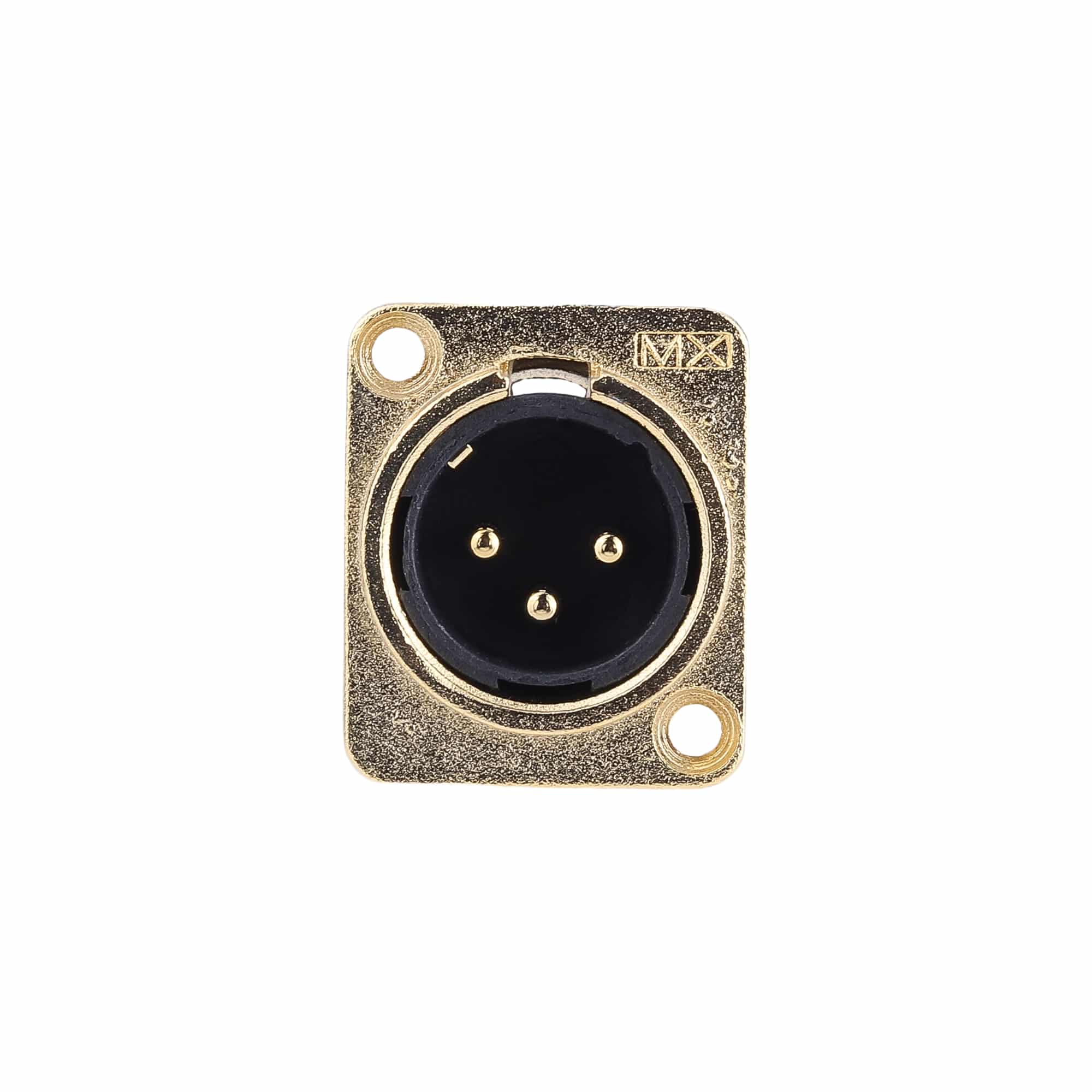 MX XLR 3 PIN MIC MALE CONNECTOR FULLY GOLD PLATED PANEL MOUNTING - Image 2
